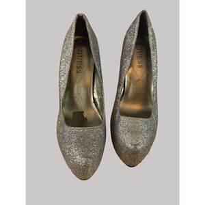 Guess Women's Silver Glitter High Stiletto Heels Size 6M